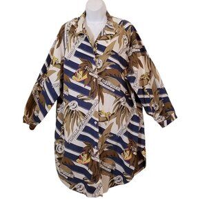 Vintage Peggy Lou California Blouse Women’s 42 (2X) Made USA Jungle Button Up